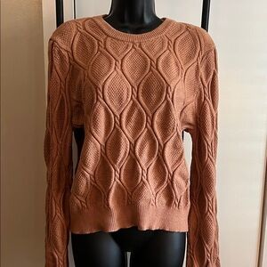 Marled sweater cable knit